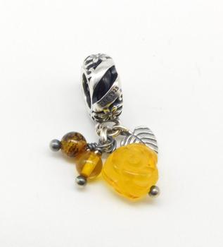 Flowery Dangle Stopper - Amber - The Palace of Amber